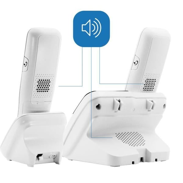 Fast telefon för seniorer - GEEMARC - AmpliDect 295-2 - Trådlös - Dubbel handset - Svarare 15 min