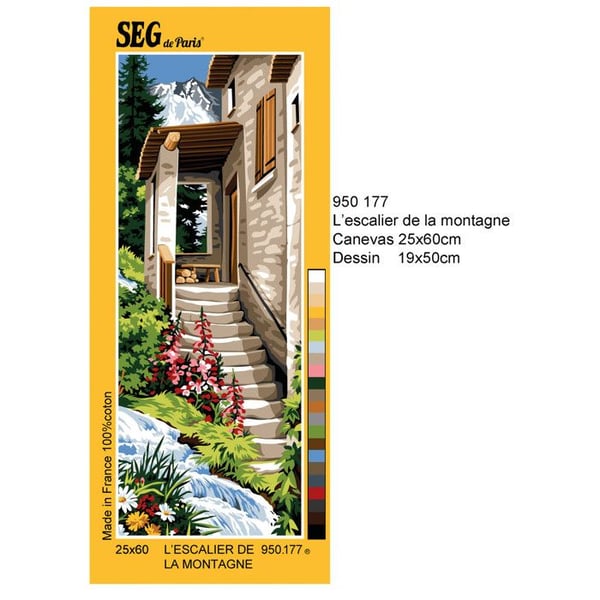 Antik duk L'escalier de la montagne 25x60cm