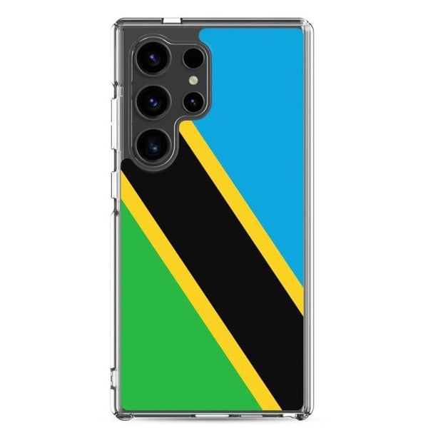 Mobilskydd – Flagga för Tanzania – Kompatibel med Samsung Galaxy S24 – Mjuk Fodral – Stöttålig och Stötsäker – Pixelforma