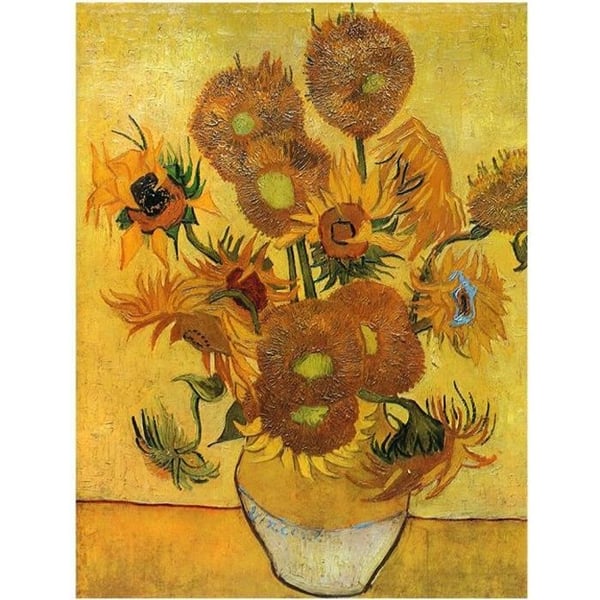 Legendarte - Målning, tryck på duk - Solrosorna Vincent Van Gogh cm. 50x60