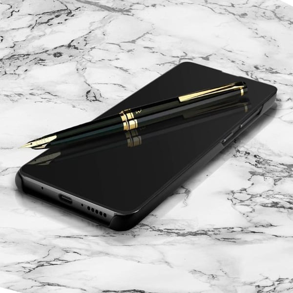 Fodral för Huawei Mate 20 - Genomskinlig Lock - Inbyggt Stöd - Svart - Avizar
