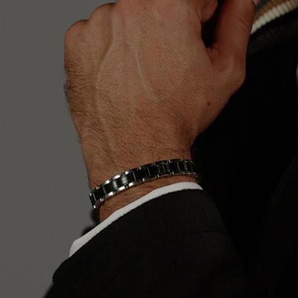 Elegant tvåfärgad armband för män Metal Links Essentials 1580665