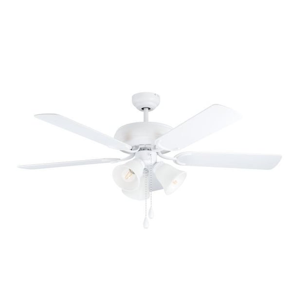 EGLO Las Palmas Takfläkt Vit med Ljus E27 132cm 3 Hastigheter