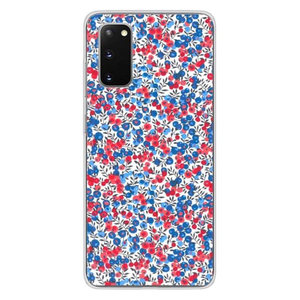 1001Coques - Silikonfodral kompatibelt med Samsung Galaxy S20 - Liberty Wiltshire blå mönster - Originaldesign tryckt i Frankrike