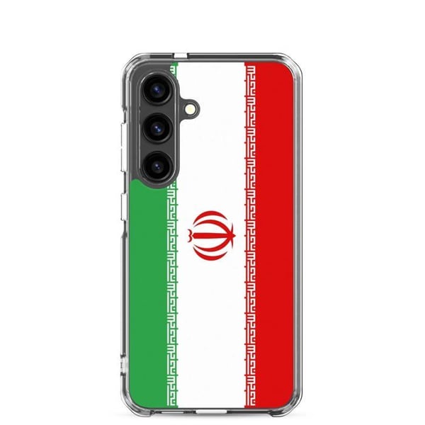 Mobilskal – Irans flagga – Kompatibel med Samsung Galaxy S24 Plus – Mjukt fodral – Slitstarkt och stöttåligt – Pixelforma