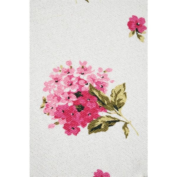 Plaid - LOVELY CASA - Rose - 125x150 cm - Blomstermotiv - Frynset finish