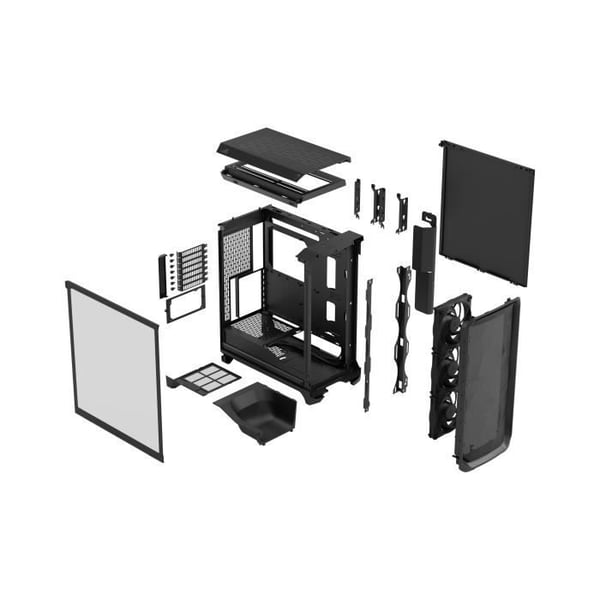 PC-chassi - FRACTAL DESIGN - Meshify 3 TG - E-ATX (277 mm) - 3 fläktar - USB Type C 20 Gbps - Svart
