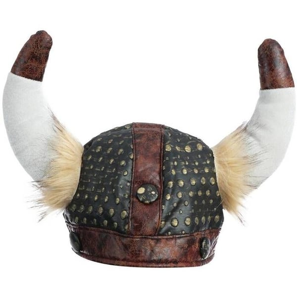 Utklädningsaccessoar - LITEN CLOWN - Vikinghjälm - Lädereffekt - Vuxen - Svart, Brun