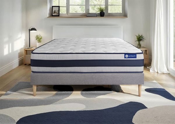 Ett komplett set med madrass och sängbotten 180x220 cm - Actimemo Ergo - Sängbottenkit Grå
