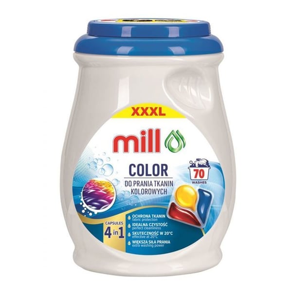 Lessive Madonis - MILL PROFESSIONAL Kapslar 3k - MILL PROFESSIONAL 3-kammarfärg tvättkapslar 70 st.