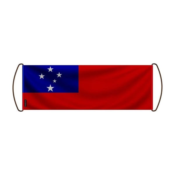 Rullande Banner – Samoa Flagga – 17 x 50 cm – Polyester – Handflagga – Pixelforma