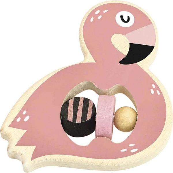 Flamingo Rattle - Michelle Carlslund - 12 x 10 x 4 cm - Rosa