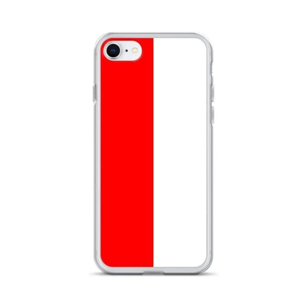 Telefonfodral – Indonesiens flagga – Kompatibel med iPhone 7 Plus – Mjuk etui – Slitstark och stötresistent - Silikon - Pixelforma