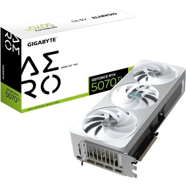 Grafikkort - GIGABYTE - GeForce RTX 5070 Ti AERO OC - 16 Go GDDR7 - 256 bit - PCI-E 5.0