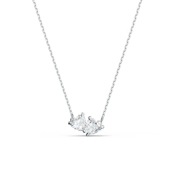 Halsband - SWAROVSKI - Attrahera själ - Vita kristaller - 38 cm - Metall