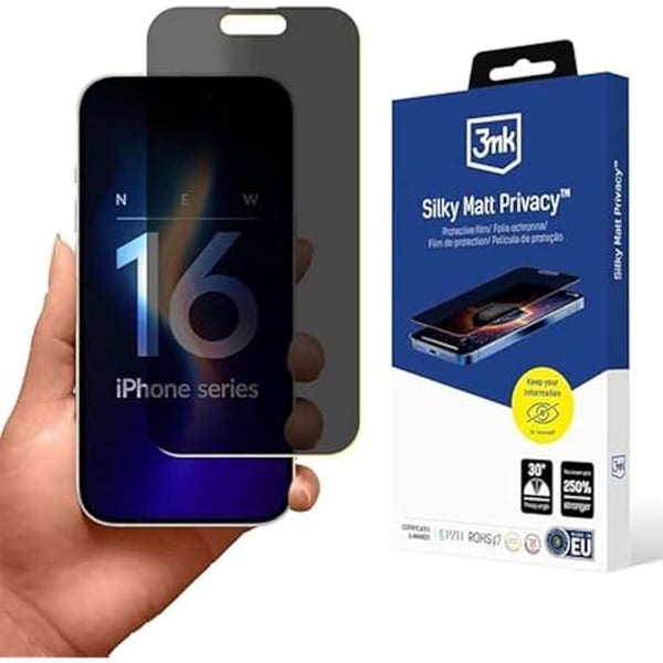 sarcia.eu Film om Beskyttelse af Privatliv Kompatibel med Apple iPhone 16 Pro - 3mk Silky Matt Privacy