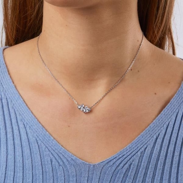 Halsband - SWAROVSKI - Attrahera själ - Vita kristaller - 38 cm - Metall