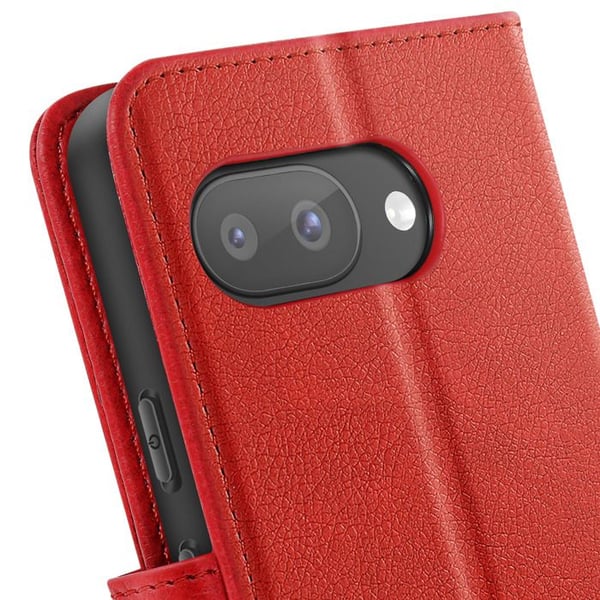 Smartphone Fodral - Google - Pixel 9a - Röd - Plånbok - Videostativ