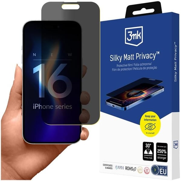 sarcia.eu Film om Beskyttelse af Privatliv Kompatibel med Apple iPhone 16 Pro - 3mk Silky Matt Privacy