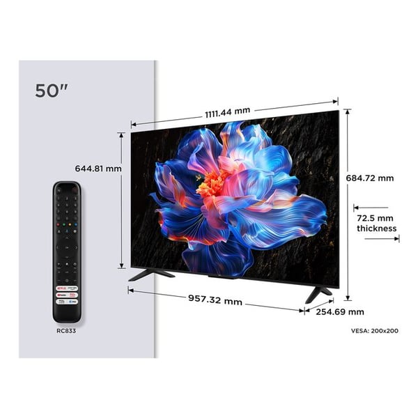 TV - TCL - 50P69K - 4K HDR - Smart TV - 127 cm