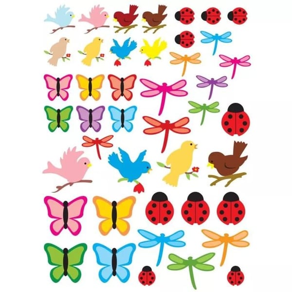 MégaCréa DIY - Klistermärken vår 1,5 till 3,7 cm 86 stycken MégaCréa DIY - Klistermärken vår 1,5 till 3,7 cm 86 stycken