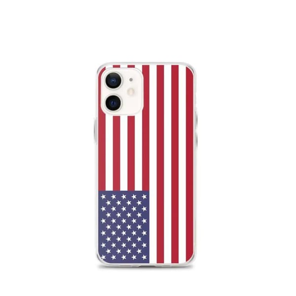 Mobilskal – USA:s flagga – Kompatibel med iPhone 12 mini – Flexibelt skydd – Stötmotståndskraftigt – Silikon – Pixelforma