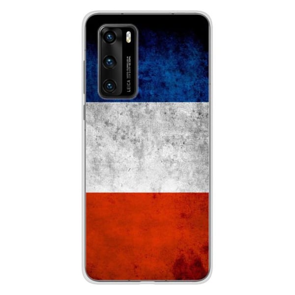 1001Coques - Silikonskal kompatibelt med Huawei P40 - Mönster franska flaggan - Originaldesign tryckt i Frankrike