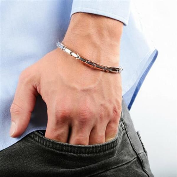 Armbånd - MORELLATO - SKR38 - To-farvet stål - 21,5 cm - Til mænd