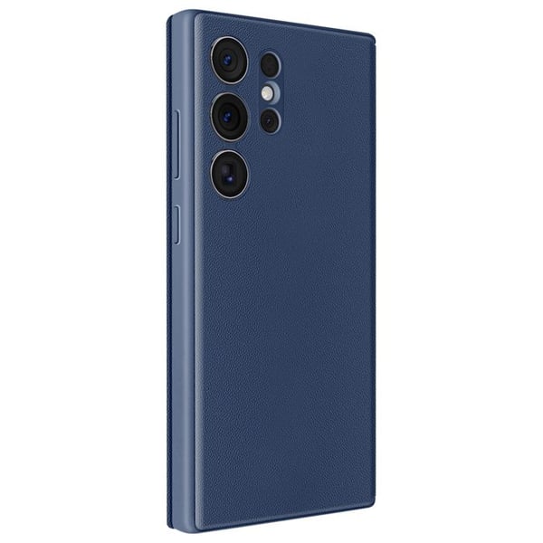 Fönsteretui - Samsung - Galaxy S23 Ultra - Mörkblå Läder - Kortfack - Magnetisk Stängning