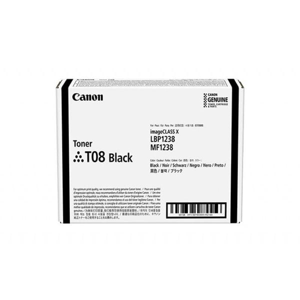 Toner - CANON - T08 MUSTA - 11000 sivua - Yhteensopiva i-SENSYS - 1 kpl(s)