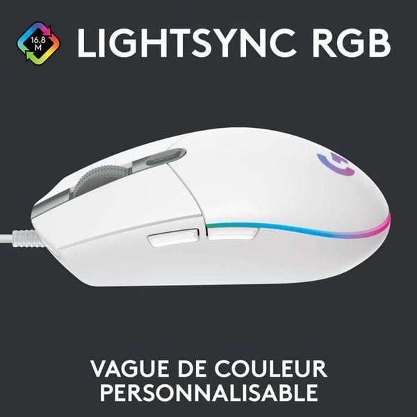 Spelmus - Trådad - Logitech G - G203 - Vit