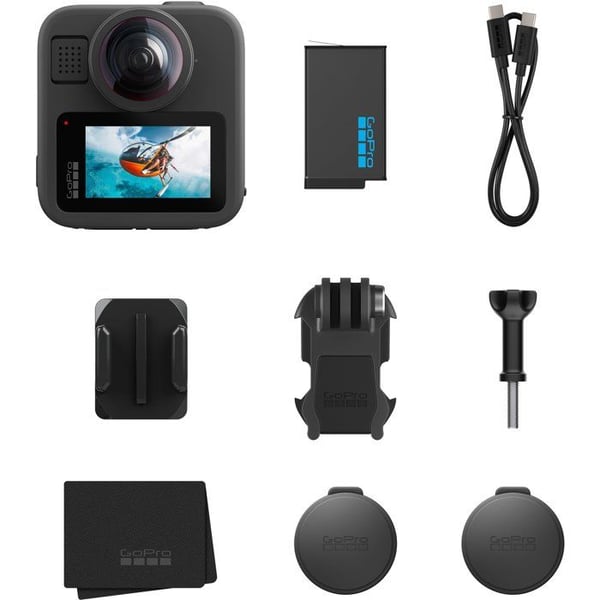 Sportskamera - GoPro - MAX2 - 8K-videor - LCD-pekskärm - Vattentät upp till 5 m - Immersiv 360-ljud