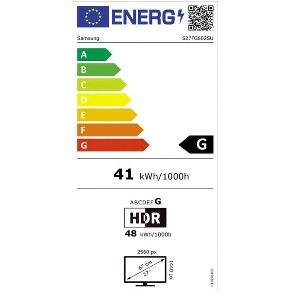 Spel-PC-skärm - SAMSUNG - 27'' - QHD - 500Hz - QD-OLED-panel - 0,03 ms - Höjdjusterbar - ODYSSEY OLED G6 - G60SF