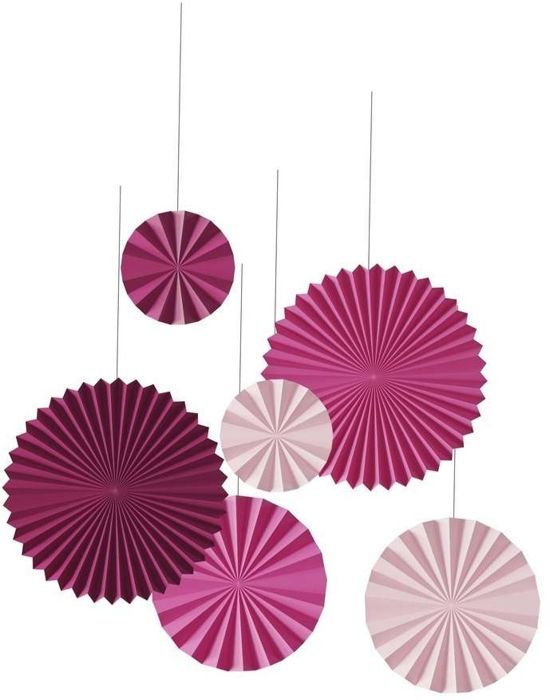 Hängande rosor - PTIT CLOWN - Paket med 6 - Färg rosa - 40cm, 30cm, 20cm - Blandat