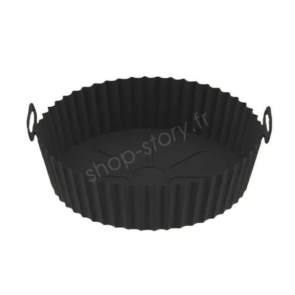 Rund Silikon Matlagningsform för Luftfritös 20 cm x 5 cm Hållbar Non-Stick och Återanvändbar med Handtag