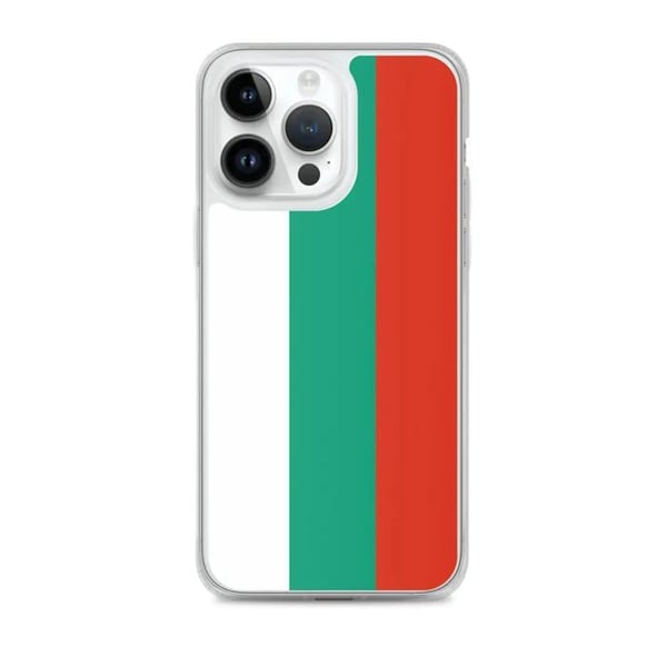 Telefonfodral – Bulgariens flagga – Kompatibel med iPhone 14 Pro Max – Mjuk fodral – Slitstark och stötsäker – Pixelforma