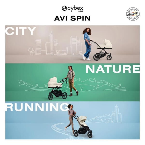 CYBEX - Barnvagn Avi Spin Moon Black