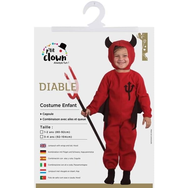 Baby Devil Costume - PTIT CLOWN - Devil Model - Red - Interior
