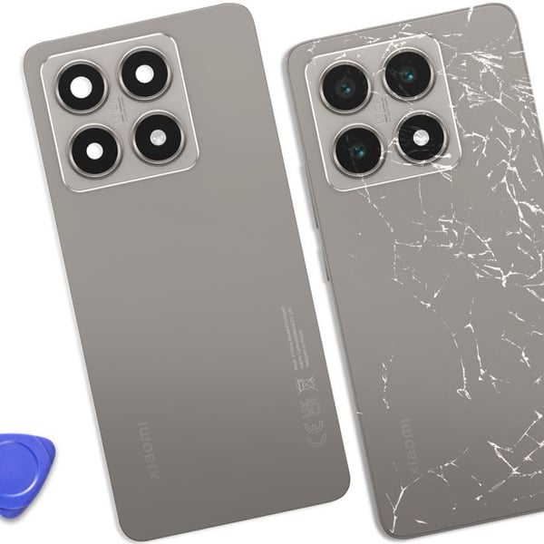 Bakre glas - Xiaomi 14T - Original - Grå - Förenklad installation