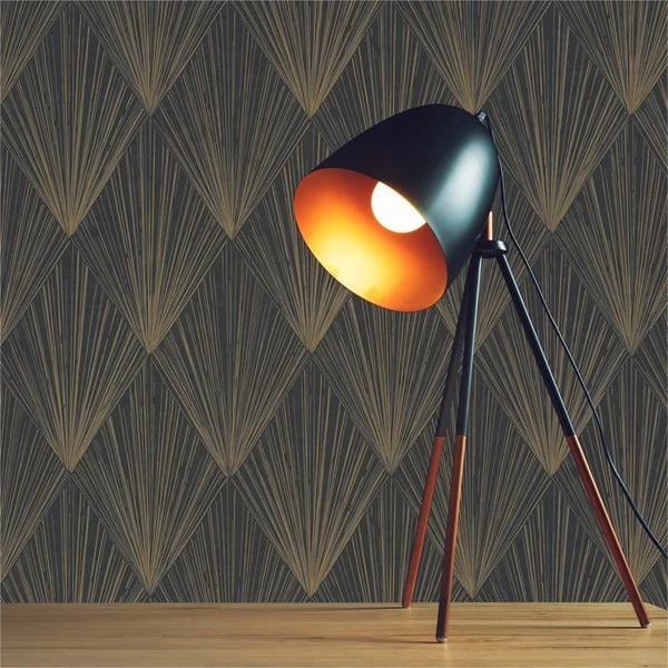 Grafiskt Tapet Tino M1-No.621 Svart Guld Geometrisk Tapet