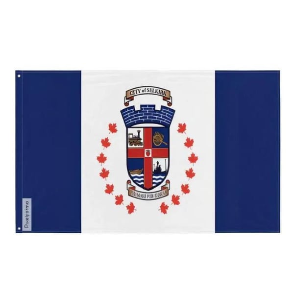 Selkirkflagga – 96 x 144 cm – Hållbar polyester – 2 metallöglor – Inomhus/Utomhus – Pixelforma