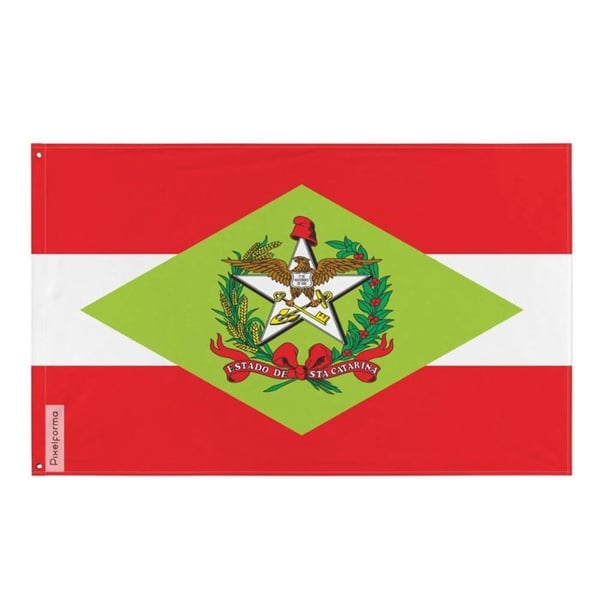 Flagga Santa Catarina – 192 x 288 cm – Motståndskraftig Polyester – 2 Metallöglor – Inomhus / Utomhus – Pixelforma