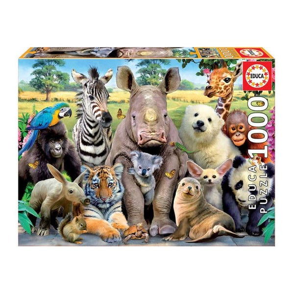 Pussel - EDUCA - 1000 bitar - Djurtema - Storlek 68x48 cm