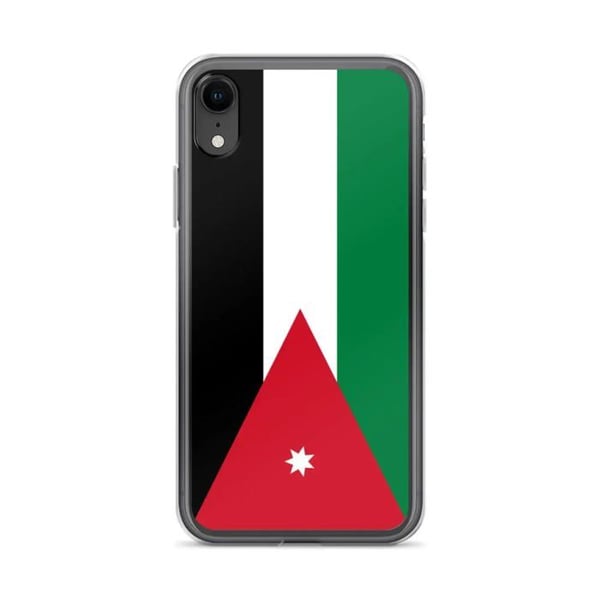 Telefonfodral – Jordanien Flagga – Kompatibel med iPhone XR – Mjukt Fodral – Slitstarkt och Stötsäkert - Silikon - Pixelforma