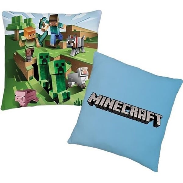 Kudde - MINECRAFT - 40 x 40 cm - 100% polyester - Dekorativ - Dubbel sidad mönster