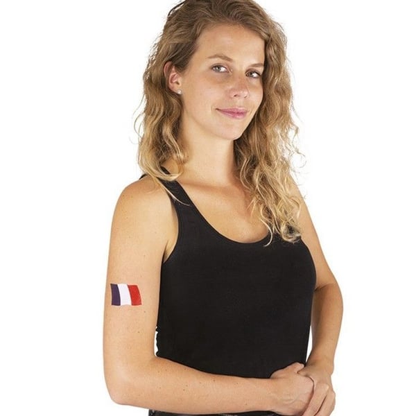 Tatuering supporter Frankrike trikolor blå, vit och röd (x4) - PTIT CLOWN - REF/27717 - 2 års garanti
