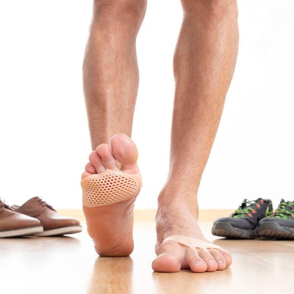 Silikongelmetatarsal kuddar - INNOVAGOODS - SilStep - Beige - Återanvändbara - Halkfria - Paket med 2