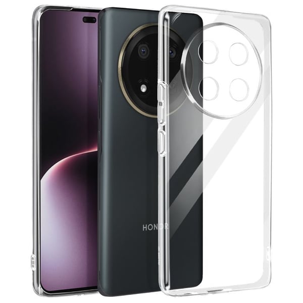 Skal - MAYAXESS - Honor Magic 7 Lite - Mjuk silikon - Transparent - Höjda kanter