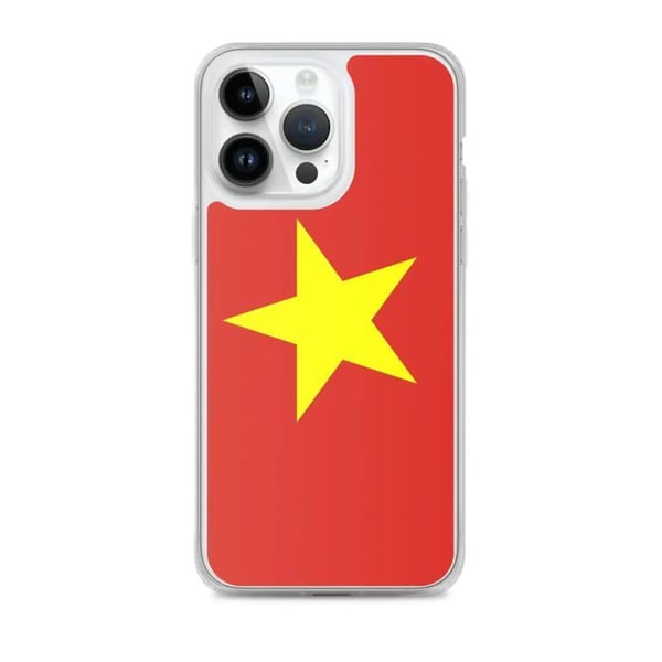 Mobilskal – Vietnams flagga – Kompatibel med iPhone 14 Pro Max – Mjuk köl – Slitstark och stötsäker - Silikon - Pixelforma