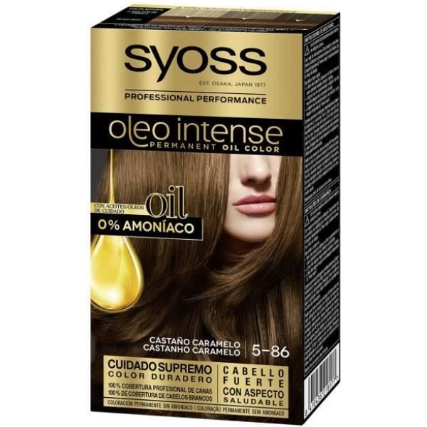 Färg - SYOSS - Olio Intense 5.86 - Karamellkastanj - Utan ammoniak - 5 delar för kvinnor